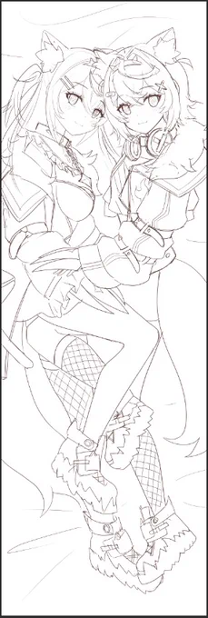 Its Our First Time Drawing 2 Chara in 1 Dakimakura  Let's Goooo   #FWMCpix