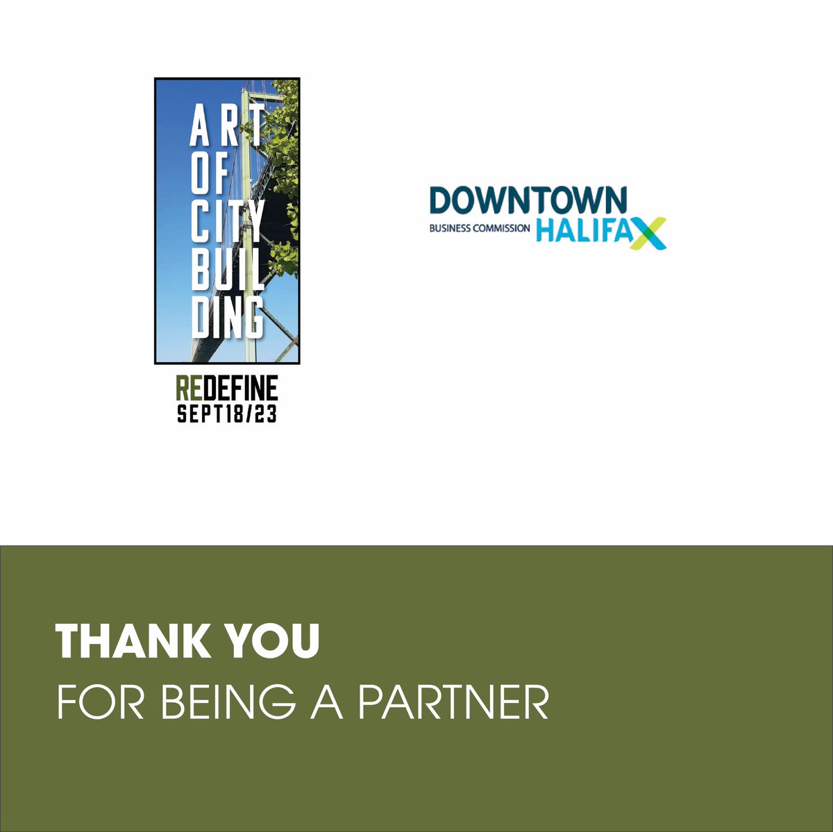 AoCB_Conference's tweet photo. 📢 Exciting news! The organizing committee of #AoCB2023 is proud to announce that Atlantic Canada's largest Business Improvement District @DowntownHalifax is our producing partner for another year! 🎉

Join us at The Art of City Building 2023: Redefine. https://t.co/1NrD3HZjFD