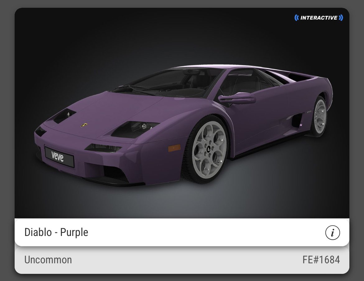 “I hope that when driving the cars in the Veveverse we can use the mint numbers on the license plates.”  

Someone posted this on Facebook. I hope he is right. Diablo 1684 let’s drive #veveverse #veve