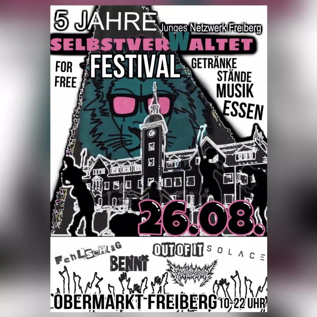 Das Line-Up ist nun vollständig. Die Infos zu Ständen, Vorträgen, Timetable folgen Anfang nächster Woche. Dazu kommen noch Hinweise zur Veranstaltung. Kommt vorbei und bringt eure Freund:innen mit! :) 

#Freiberg #Sachsen #diyordie #lovemusichatefascism