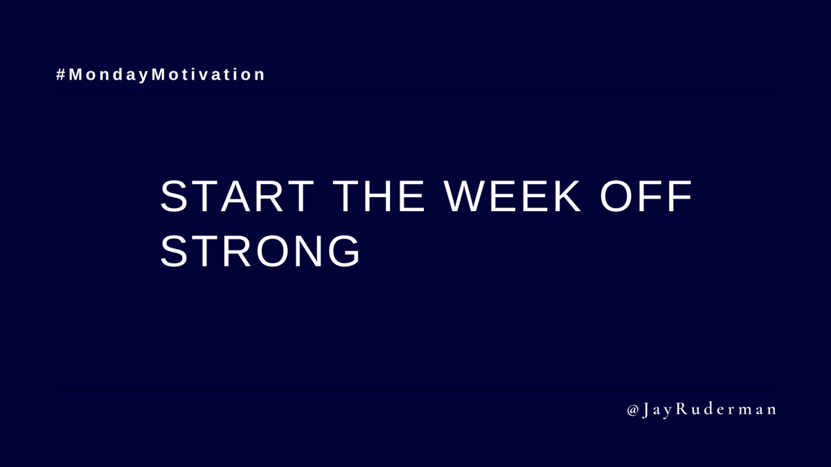 #MondayMotivation: Here are some of my favorite ways to start the week off strong: - Set a goal for the week - List 3 things you’re thankful for - Schedule something that you’ll look forward to