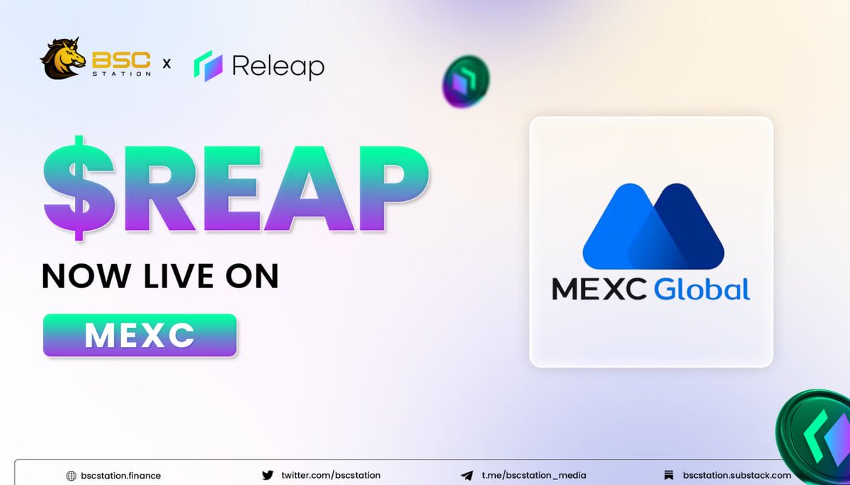 BSCS_Global's tweet photo. 📣 $REAP Is Live Now On @MEXC_Official ! 

🔥 $REAP successfully listed on @MEXC_Official! Congrats to the @Releap_IO team! 🙌

💲 Official smart contract address:
0x13eFAA3D5E2C86E7ABa168F925FeF9827648Cff4

💲 Trading Pair: REAP/USDT

📈 Trade on @MEXC_Official: https://t.co/4ooCoyBlkZ

▶️ Get your $REAP token at: https://t.co/6CUjOujEGN

⏰ Claim on @bscstation: 12 PM, 14th August 2023 (UTC)

⏳ Vesting: 20% at TGE, 90 days cliff, 20% quarterly
📌 NOTICE 

Be careful with all strange or unidentified links to avoid unexpected risks.