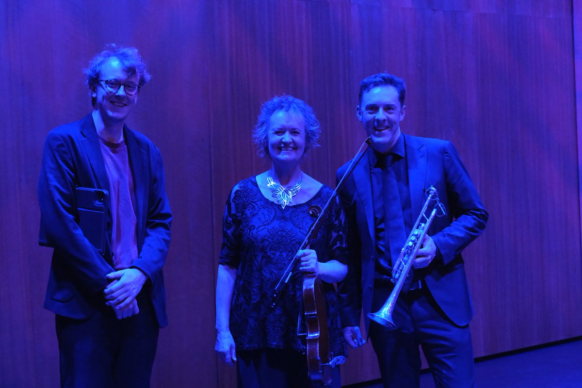 Thank you to @JackLiebeck for including me in the fantastic @AFCMTownsville. Thank you also to the musicians who gave such wonderful performances of my works - pics below of the premiere of 'Crescent', for trumpet, viola and piano, with Joseph Havlat and David Elton.