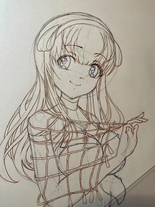 今日のお絵描き練習はフレちゃんで。。。 色塗りまで辿り着けないね…