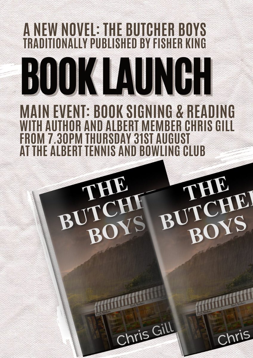 I'll be talking to talented local author, Chris Gill, about his fantastic, new novel, The Butcher Boys.  Love, friendship, rivalry - and butchery! - set in the Yorkshire Dales.  Hope you can join us!