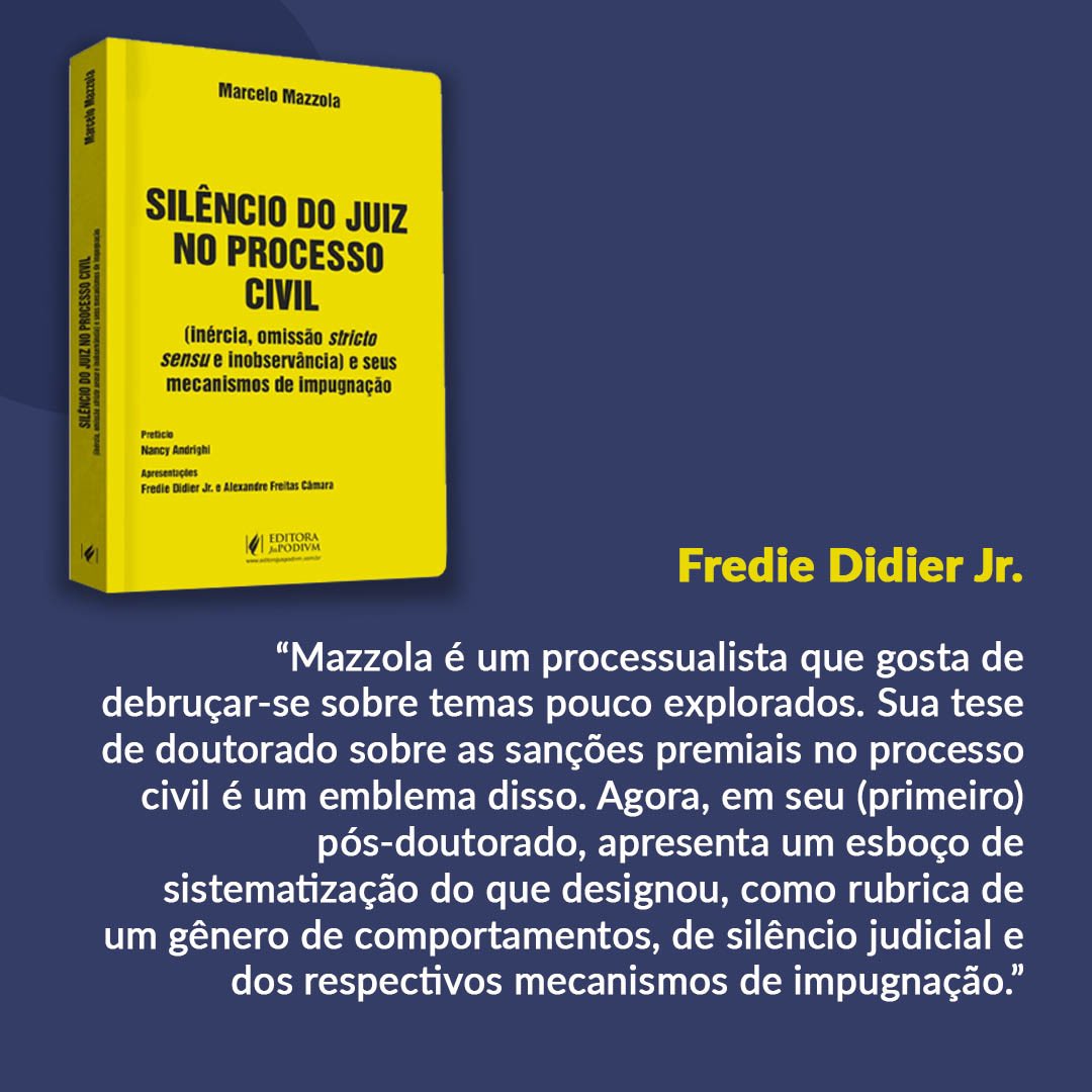 Parte 2/4: o Professor @frediedidier_jr é uma das minhas referências acadêmicas. Amigo generoso, visão de drone, cirúrgico. Obrigado pelas gentis palavras!