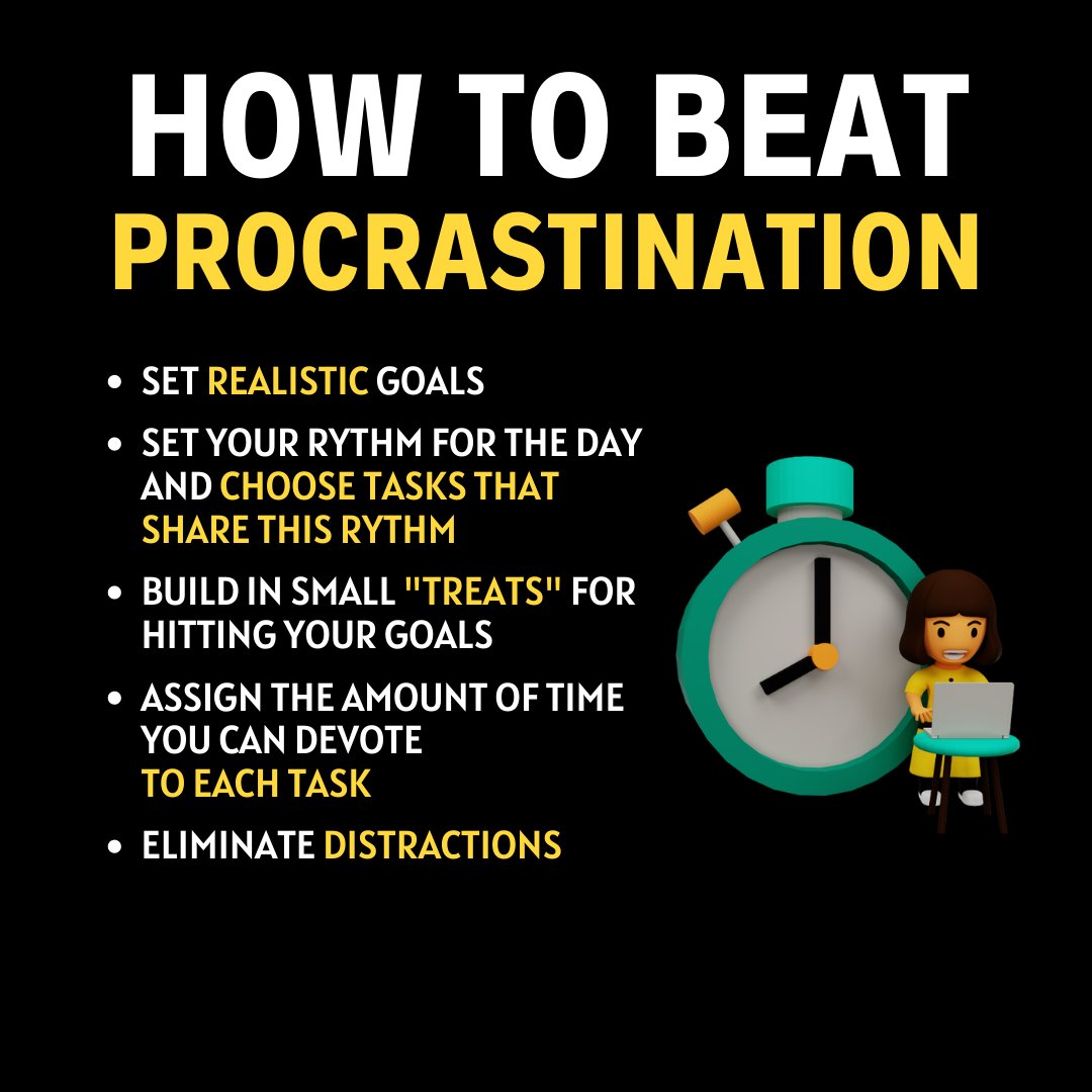 AM_Productss's tweet photo. How to Beat Procrastination #Beats  #procrastination #Tips  #Growth #MondayMotivation #MondayMood #Mondayvibes #Mondaymorning #MondayFunday https://t.co/H5uK7ZKzcM