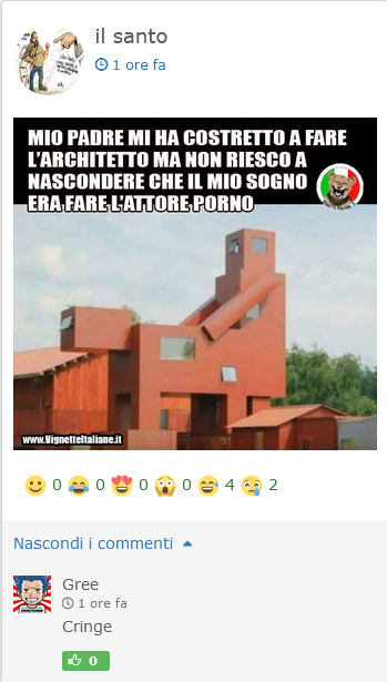 AnimeClick_Text's tweet photo. Apprezziamo che l'utente Gree si sia iscritto solo per commentare "cringe", a ogni post di questo boomerone che ha deciso di condividere il suo feed facebook su AC https://t.co/u7wQwOjP9t
