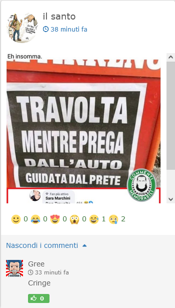 AnimeClick_Text's tweet photo. Apprezziamo che l'utente Gree si sia iscritto solo per commentare "cringe", a ogni post di questo boomerone che ha deciso di condividere il suo feed facebook su AC https://t.co/u7wQwOjP9t