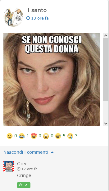 AnimeClick_Text's tweet photo. Apprezziamo che l'utente Gree si sia iscritto solo per commentare "cringe", a ogni post di questo boomerone che ha deciso di condividere il suo feed facebook su AC https://t.co/u7wQwOjP9t