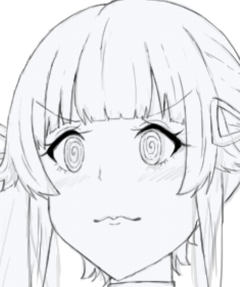 由良さんの線画(途中) こんな表情めったに描かないけど楽しいですわね!