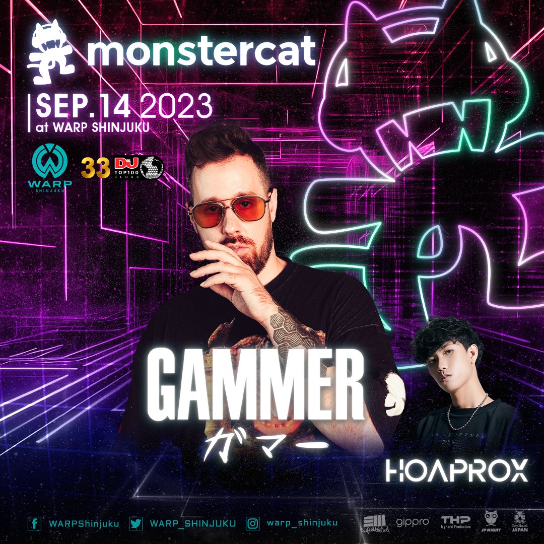 WARP_SHINJUKU's tweet photo. 2023.09.14(THU)

楽曲制作だけでなくDJとしても絶大な人気を誇る「GAMMER」が「Hoaprox」と共にWARPに登場!!

前売りチケット販売中
https://t.co/tJcbYRSQwo https://t.co/j4w1GBwQFH