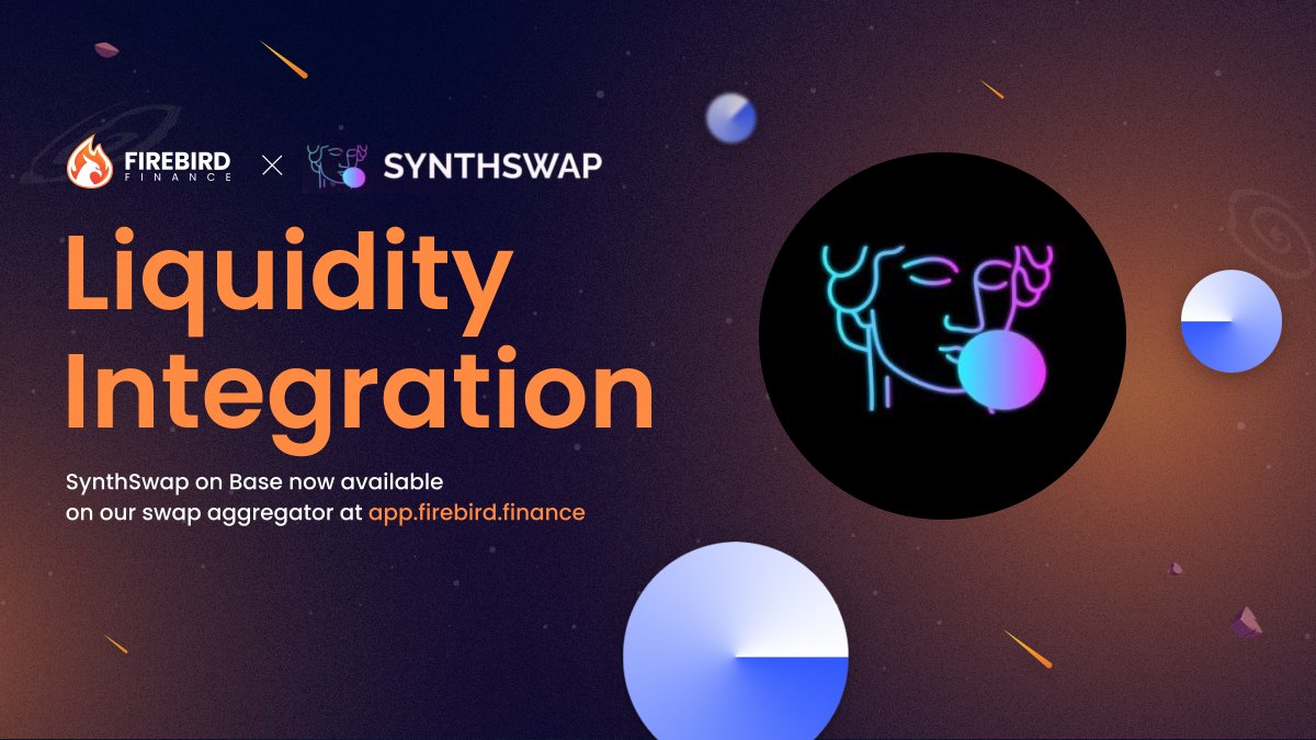 #OnchainSummer continues! 🕶️

This time with an integration of <a href="/synthswapio/">Synthswap</a>! Their liquidity is now a part of #Firebird on #BASE meaning your swaps are supercharged ⚡️

See how much you can save by swapping with us 👇
app.firebird.finance/swap

#Synthswap #BaseChain
