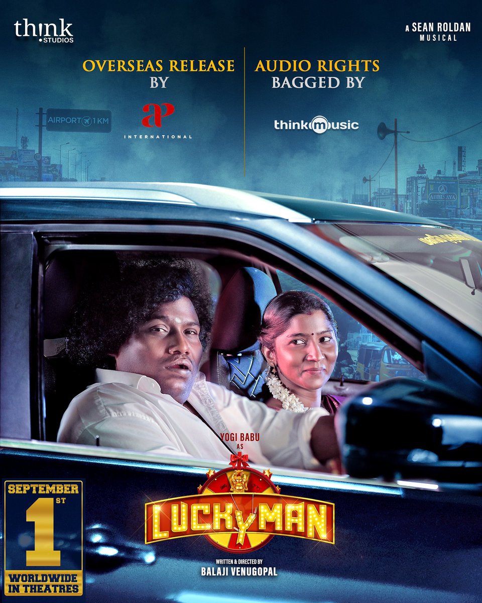 Think Music (@thinkmusicindia) on Twitter photo Luck has Struck thrice! #LuckyMan teams up with <a href="/APIfilms/">AP International</a> for Overseas Release and the Captivating Soundtrack finds its home with #ThinkMusic🌟
#LuckyManFromSep01
<a href="/iYogiBabu/">Yogi Babu</a> <a href="/ThinkStudiosInd/">Think Studios</a> <a href="/balajesaar/">BalajeSaar</a> <a href="/ActorVeeraBahu/">Actor Veera</a> <a href="/actorabdool_lee/">Abdool Lee</a>
<a href="/RaichalRabecca/">Raichal rabecca</a> <a href="/RSeanRoldan/">Sean Roldan</a> <a href="/iamkarki/">கார்க்கிபவா</a> Luck has Struck thrice! #LuckyMan teams up with <a href="/APIfilms/">AP International</a> for Overseas Release and the Captivating Soundtrack finds its home with #ThinkMusic🌟
#LuckyManFromSep01
<a href="/iYogiBabu/">Yogi Babu</a> <a href="/ThinkStudiosInd/">Think Studios</a> <a href="/balajesaar/">BalajeSaar</a> <a href="/ActorVeeraBahu/">Actor Veera</a> <a href="/actorabdool_lee/">Abdool Lee</a>
<a href="/RaichalRabecca/">Raichal rabecca</a> <a href="/RSeanRoldan/">Sean Roldan</a> <a href="/iamkarki/">கார்க்கிபவா</a>