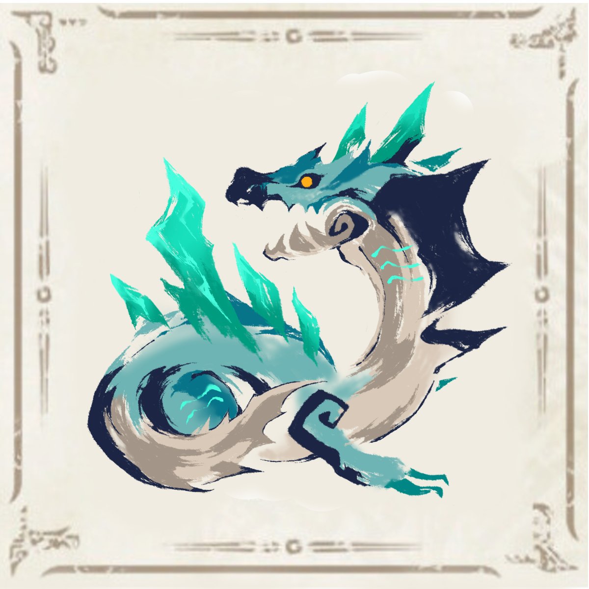 創作モンスターNo. 37 「海竜 翠雷凶ラギアクルス」 異常発達した発電