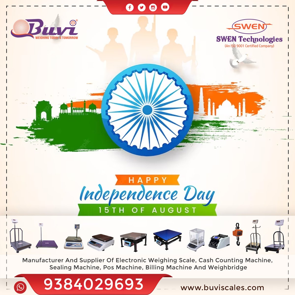 🔔 Come together to cherish the freedom we enjoy and work towards a brighter, more prosperous future for all. Happy Independence Day to you and your loved ones!
#IndependenceDay #ProudToBeIndian #swentechnologies #Weighingscales