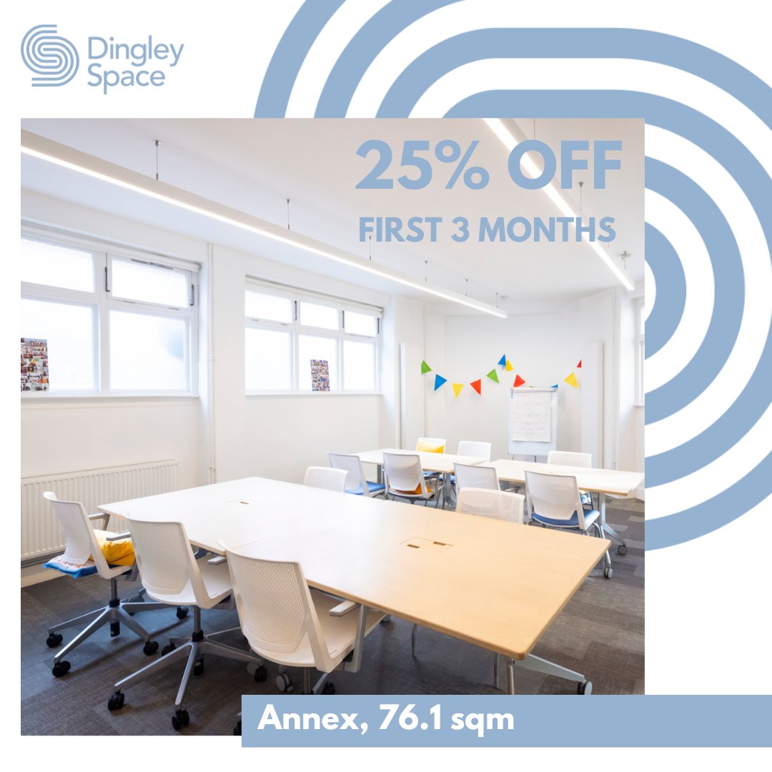 Join an amazing community of startups and social enterprises in the heart of Old Street 💡 Dingley Space offers 25% OFF the first THREE months ✔️All services included✔️No deposit✔️Flexible contracts Get in touch today at dingleyspace@meanwhilespace.com dingleyspace.com