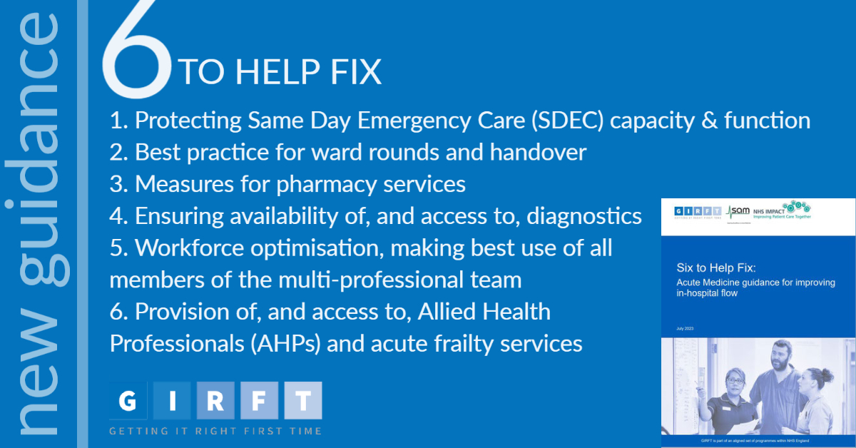 The six steps cover:
1⃣Protecting SDEC capacity and function
2⃣Best practice for ward rounds and handover
3⃣Pharmacy
4⃣Access to diagnostics
5⃣Workforce optimisation
6⃣Access to AHPs and acute frailty services
👉bit.ly/3QDYIM6
2/2