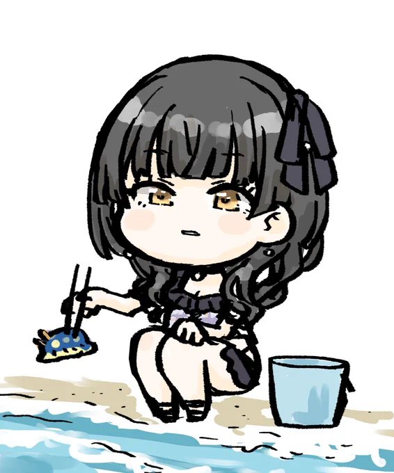 あさひが捕まえてきたのを海に返す作業