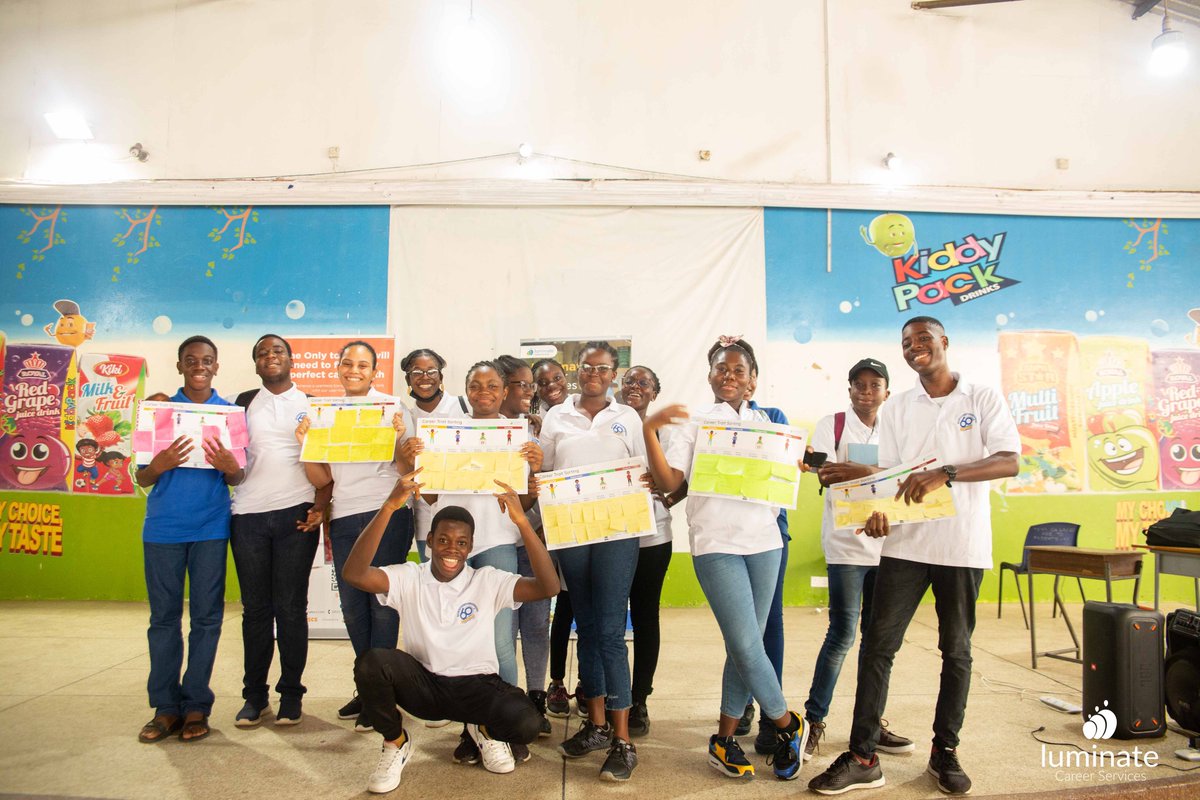 luminatecs's tweet photo. Dreams painted, passions ignited, futures shaped! 🎨🚀 We met the inspiring JHS 3 students at Tema Parents Association School and guided them on their paths to the dynamic world of Senior High School (SHS) and the world of work. The session was in 3 immersive phases:  #sdg4 https://t.co/Kj64PwnDEk