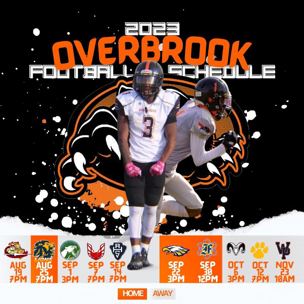 Overbrook_FB's tweet photo. The Opponents of 2023. https://t.co/wb3gFd8lm0