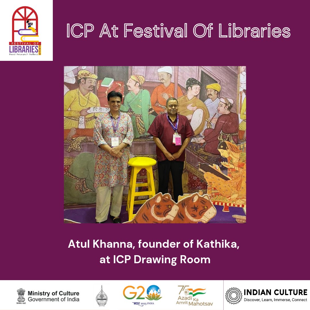 Atul Khanna, founder of Kathika, at ICP Drawing Room during #festivaloflibraries2023

#festivaloflibraries #librariesofIndia #readingculture #books #azadikaamritmahotsav #G20 #IndianCulture