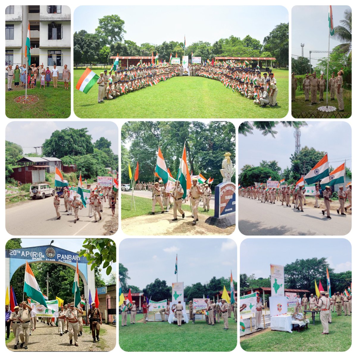 20APIRBN's tweet photo. Glimpses from the Tiranga rally , Oath taking &amp;  Homage paid to the Martyrs by 20th AP(IR)Bn. Panbari, Dhubri as a part of 'Meri Maati Mera Desh' &amp; 'Ghar Ghar Tirnga' campaign  in con with 77th Independence Day,2023.
#MeraMaatiMeraDesh 
@CMOfficeAssam 
@assampolice 
@gpsinghips https://t.co/SvGfFcXkkH