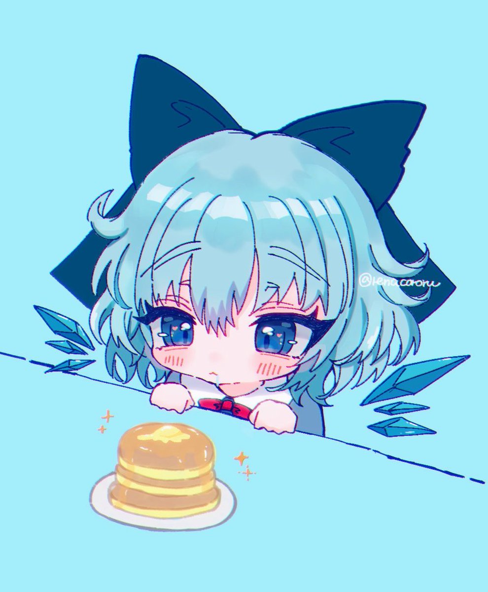 cirno 1girl solo blue hair blue eyes wings bow ice  illustration images
