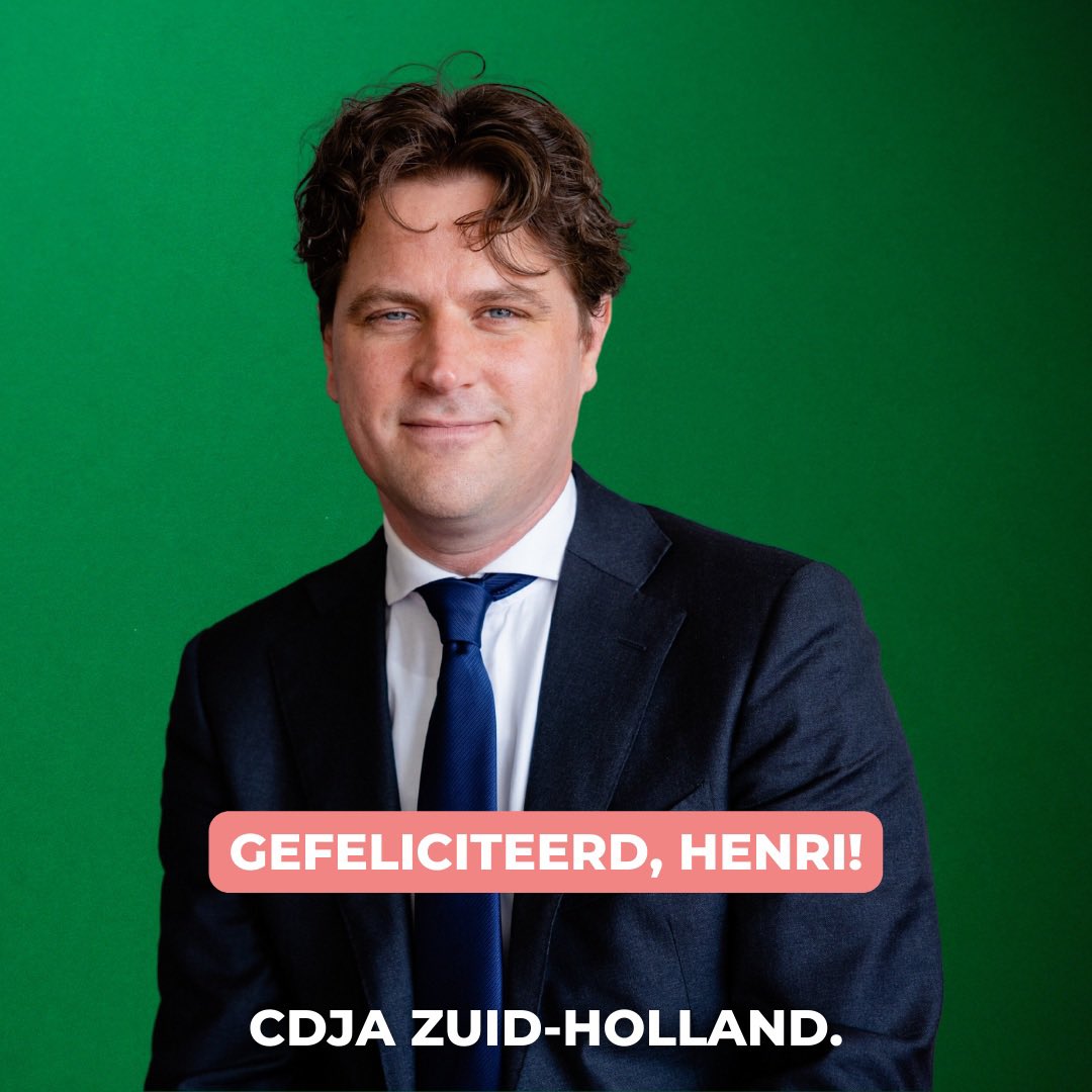 CDJA_ZH's tweet photo. Het CDJA Zuid-Holland feliciteert @HenriBontenbal van harte met zijn lijsttrekkerschap! Er moeten de komende jaren belangrijke keuzes worden gemaakt, maar wij hebben het volste vertrouwen dat hij dat succesvol kan. Veel succes, Henri! https://t.co/ZAKIlytVpn