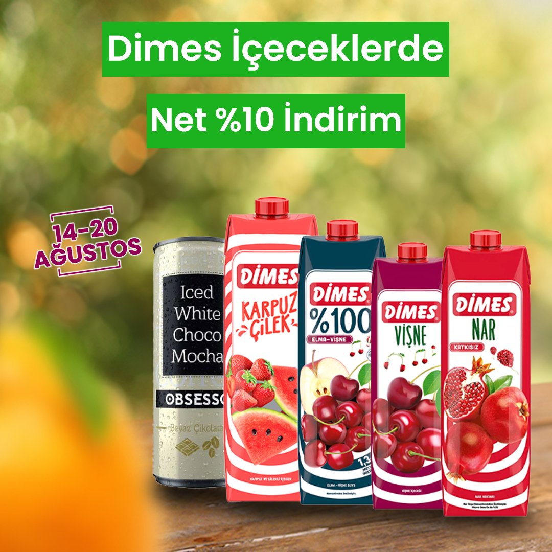 🍓Dimes içeceklerde %10 indirim
📲Hemen sipariş vermek için farksepeti.com a tıklayabilirsiniz
#içecek #dimes #meyvesuyu #soğukkahve #market #süpermarket #indirim