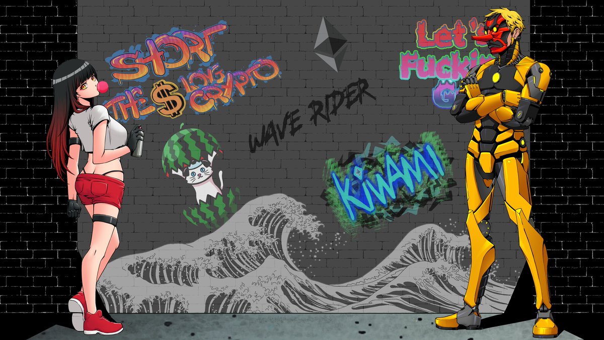 Let's fucking go hit the wave~! 
Riding the wave on the melon 🌊🍉🐱

4 days left till the Watermon Neko NFT ends! Make sure to check out the Summer Matsuri gallery in the comment!

app.manifold.xyz/c/Suica
#Kiwami <a href="/KiwamiNFT/">Kiwami</a> #Manga