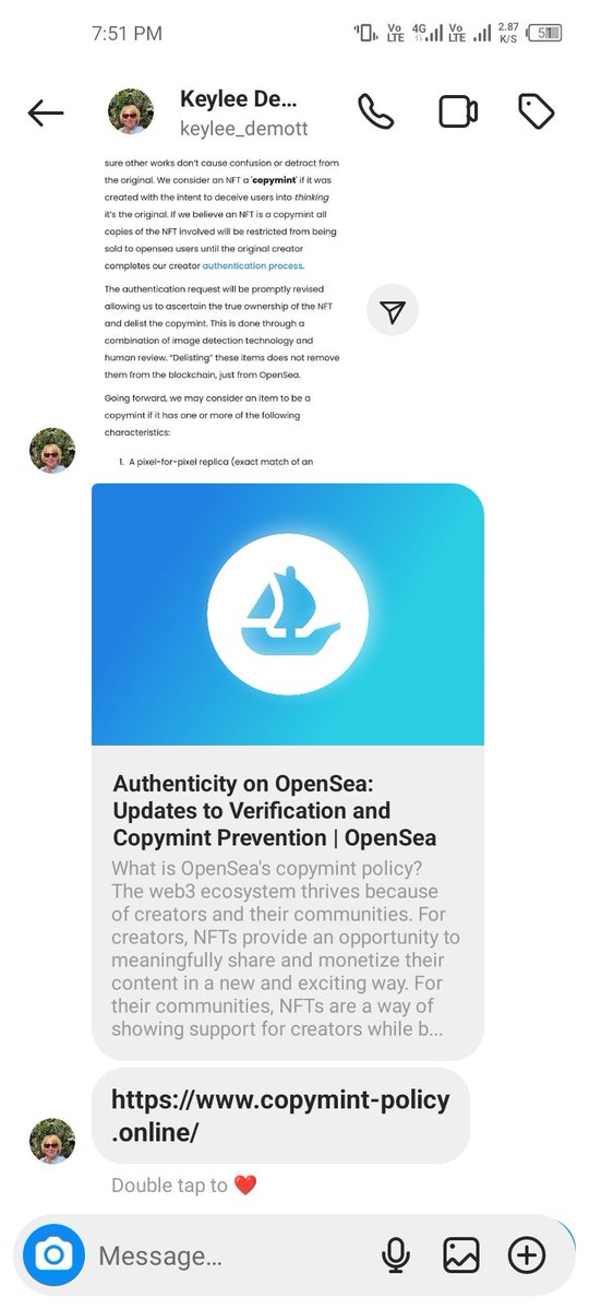Artist_Artwork's tweet photo. Can Anyone Help me Here , I'm new to OpenSea Market and that happened 1st time that someone said. When she is trying to buy it's showing copyright error. Is that Legit or Scam #Opensea @opensea #TwitterX https://t.co/C9oX966jcu
