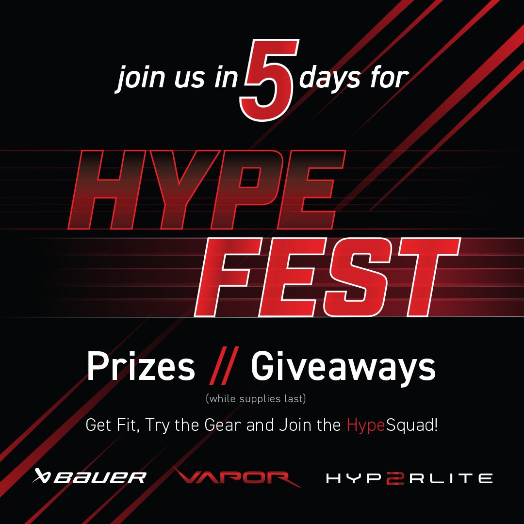 ALSSFS's tweet image. The Hype is back!  Join us this Saturday August 19 from 10-5 for Bauer #Hypefest!  Get #Gamefit with our Bauer scanners for proper fit for the coming season.  All in stock team apparel will be 20% off!  Lots of demo skates, sticks and gloves at huge savings. @bauerhockey
