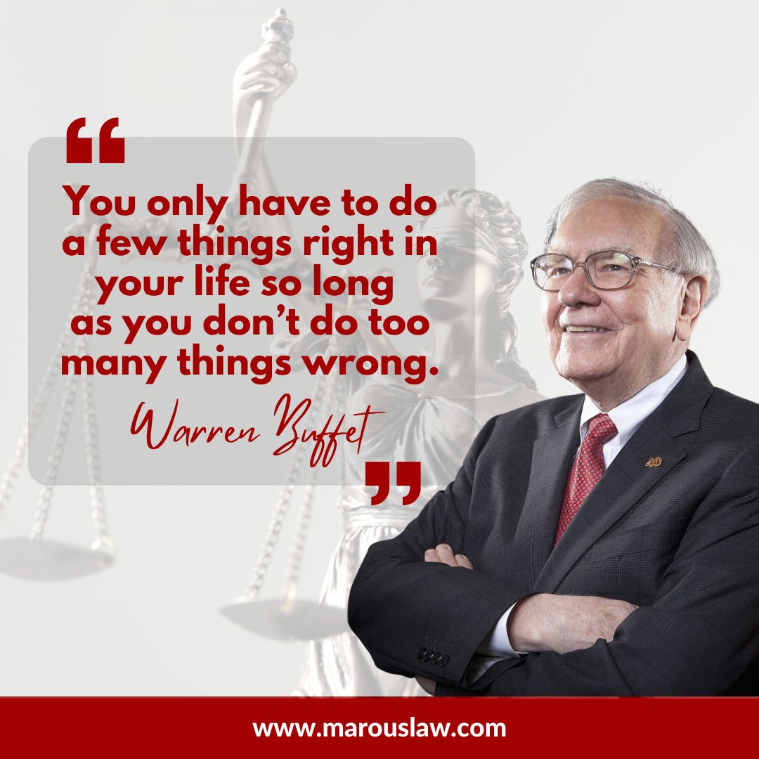 MarousLaw's tweet photo. You don't have to be perfect in everything you do, as long as you avoid making too many big mistakes. Just try to do more things right than wrong. So, making a few smart decisions and avoiding too many big errors can still lead to a happy life. #MarousLaw #LegalServices https://t.co/zF02MPiSB6