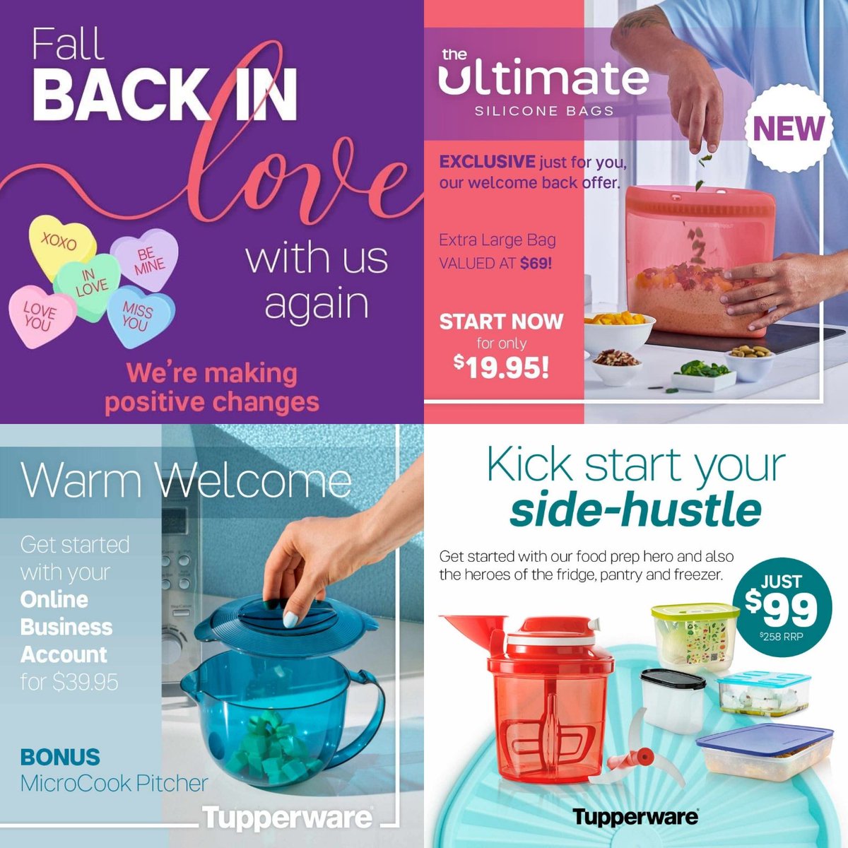 With 3 starter kits to choose from, becoming a Tupperware Consultant is super easy! DM me for more details. 
#tupperwareaustralia #Tupperware #calltoaction 
Store link - tupperware.com.au/?_ab=0&_fd=0&_…