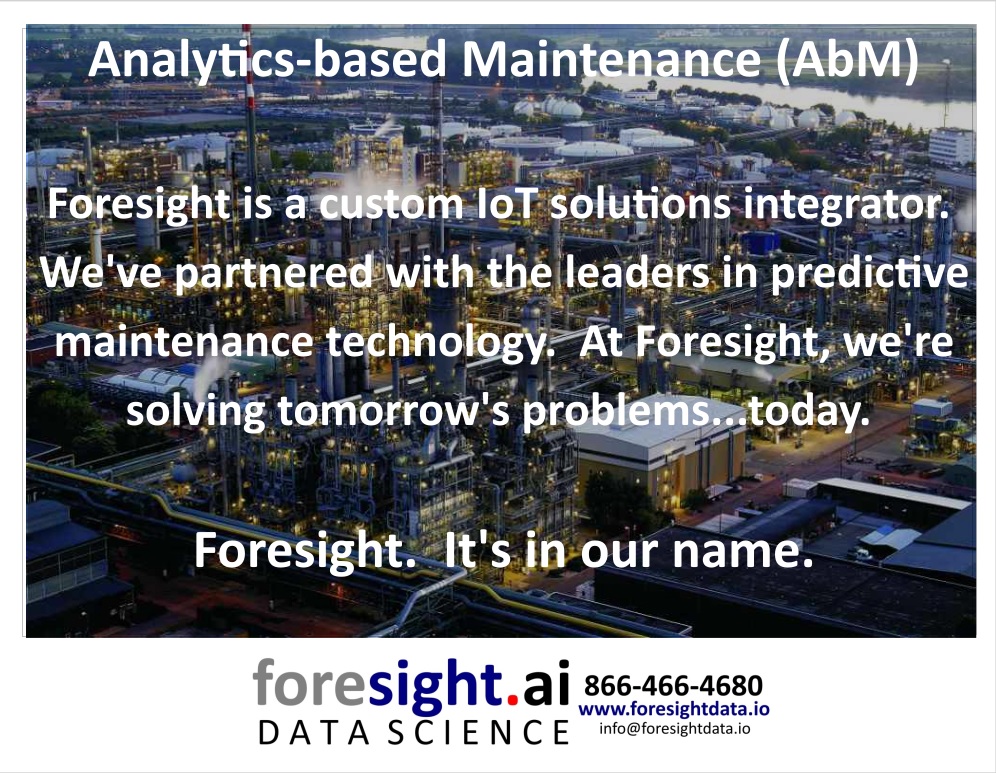 Foresight Data Science (@data_foresight) on Twitter photo Contact Foresight and let us show you how we can reduce your maintenance and operations costs. Call us at 866-466-4680 or email us at info@foresightdata.io. foresightdata.io Contact Foresight and let us show you how we can reduce your maintenance and operations costs. Call us at 866-466-4680 or email us at info@foresightdata.io. foresightdata.io