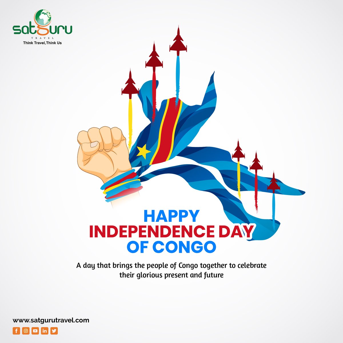 ToursSatguru's tweet photo. On this significant day, the Republic of the Congo rejoices in its journey toward self-governance and progress. Let's embrace the diverse tapestry of our nation and work towards a prosperous future together. Happy Independence Day, Congo!
.
#congoindependence #independencedaye https://t.co/RzrU1rzQfv