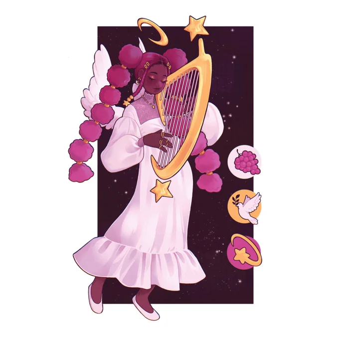 Emoji character design !! I loved drawing her hair !