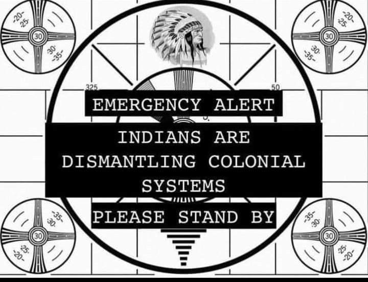 SpottedElk7's tweet photo. Dont tell us to Vote in a System that has Stolen Our Children, Stole Our Land, Stolen Our Resources, and Stolen Our Food. That is a White System n we are Not White People! 
#Lakota 
#LandBack 
#PeopleBack https://t.co/mNem9ebWYi