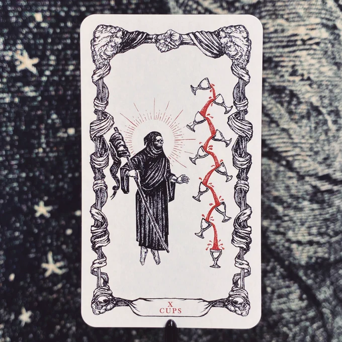 The Ten of Cups. Only a handful of my Flux Arcana Tarot decks are still available at the shop link in my bio - while supplies last. Thank you all for your love and support - I couldn't do my art stuff without it!