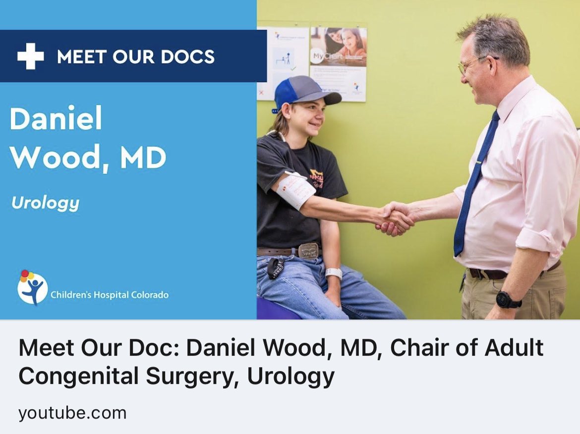 Meet @drdanwood , a urologist who takes care of our adolescents and adults born with congenital urological and colorectal conditions. #pedsurg #pedscolorectal #SoMe4PedSurg 
#ChildrensColo #HereItsDifferent youtu.be/0jGsW5VxmOQ