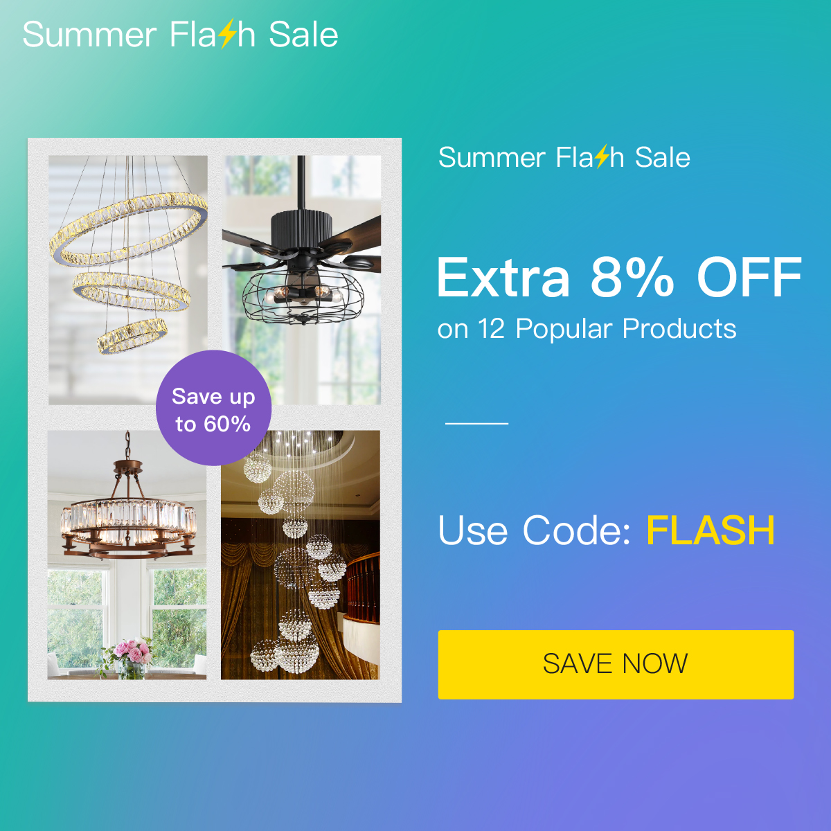 SofaryLighting's tweet image. ✨Summer Flash Sale is ON✨
Use the Code FLASH to save up to 60% Off on 12 Popular Products😍🥰!
Shop Now👇: sofary.com/collections/fl…
#sofary #mysofary #homedecor #crystallighting #interiordesign #lightingfixture #homelighting #chandelier #lightingideas #crystallovers #flashsale