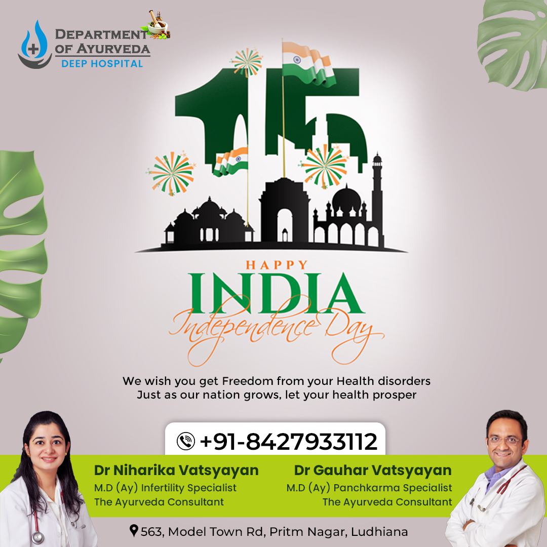 Happy Independence Day!
We wish you get Freedom from your Health disorders Just as our nation grows, let your health prosper

#happyindependenceday🇮🇳#freedomtobehealthy #independencefromillness #healthiernation #celebratingwellness #happybodyhappymind #indianflag🇮🇳 #jaihind