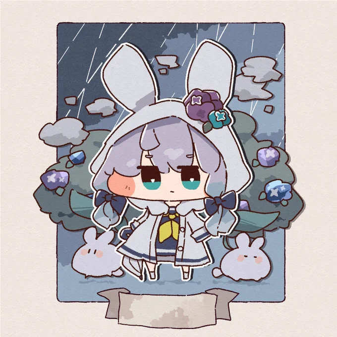 今すごく雨降ってる #創作イラスト