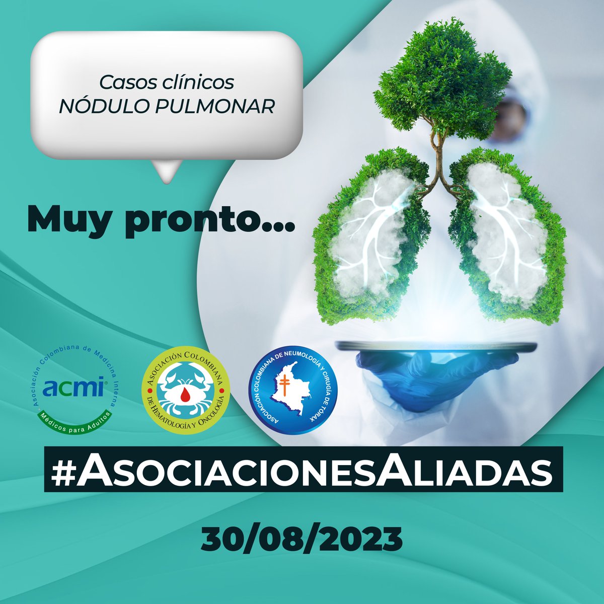 #AsociacionesAliadas🤜🏽🤛🏽 🔜Casos clínicos - nódulo pulmonar 🔜 30/08/2023 🫁 @ACMI_COL @asoneumocito142
