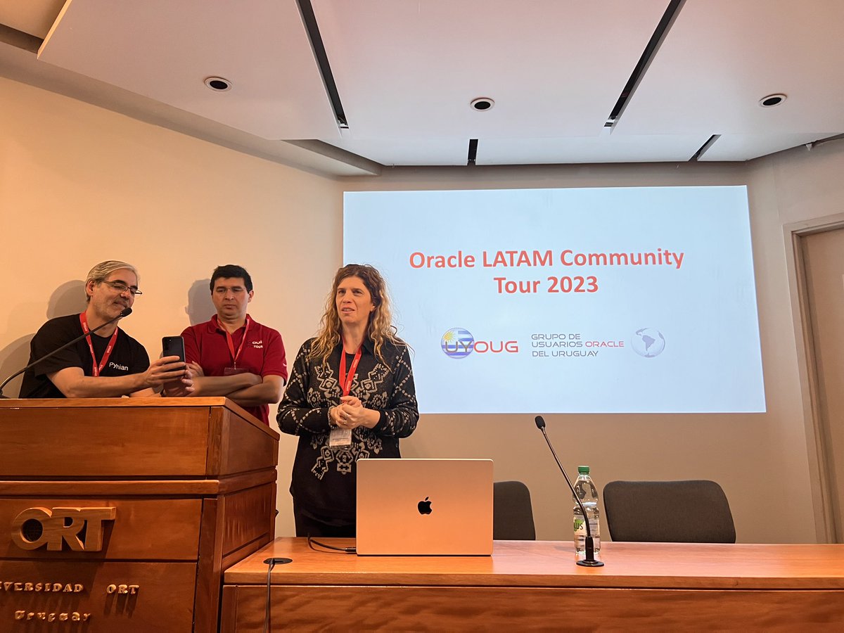 sandeshr's tweet photo. @EdelweissK kicks off the event in #Uruguay #LatamTour2023 @oracleace @oracleugs @laouc @dbozzolo with fond memories of those not with us but were part of the community @ncalerouy https://t.co/dmbexGXhet