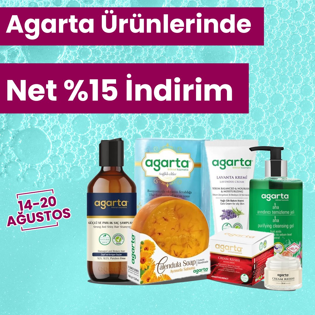 🧴Agarta kozmetik ürünlerinde %15 indirim
📲Hemen sipariş vermek için farksepeti.com a tıklayabilirsiniz
#sabun #sıvısabun #şampuan #dişmacunu #krem #market #süpermarket #indirim