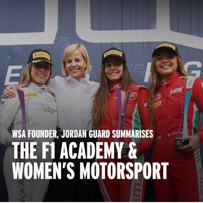 WSportsAlliance's tweet photo. WSA Founder, @JordanGuard1 summarises what the @F1Academy will do for women in motorsport

Talking points include:

Increased exposure for female drivers could lead to greater visibility for their talents

Heightened visibility might attract more sponsorship &amp; media coverage
