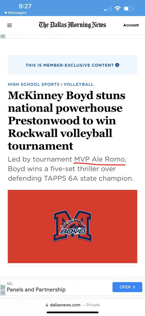 I am so happy and honored to announce that I was awarded the MVP title at the Battle of the Rock this weekend!! Our team fought long and hard for this trophy defeating Prestonwood in the championship!!!🏆💪🏼 

<a href="/VBallrecruiter/">Kara Hill</a> <a href="/CoachSamWol23/">Sam Wolinski</a> <a href="/Jennabanz/">Jenna Banz</a> <a href="/vballphil/">Christine Phillips</a> <a href="/arete_athletics/">Areté Athletics</a>