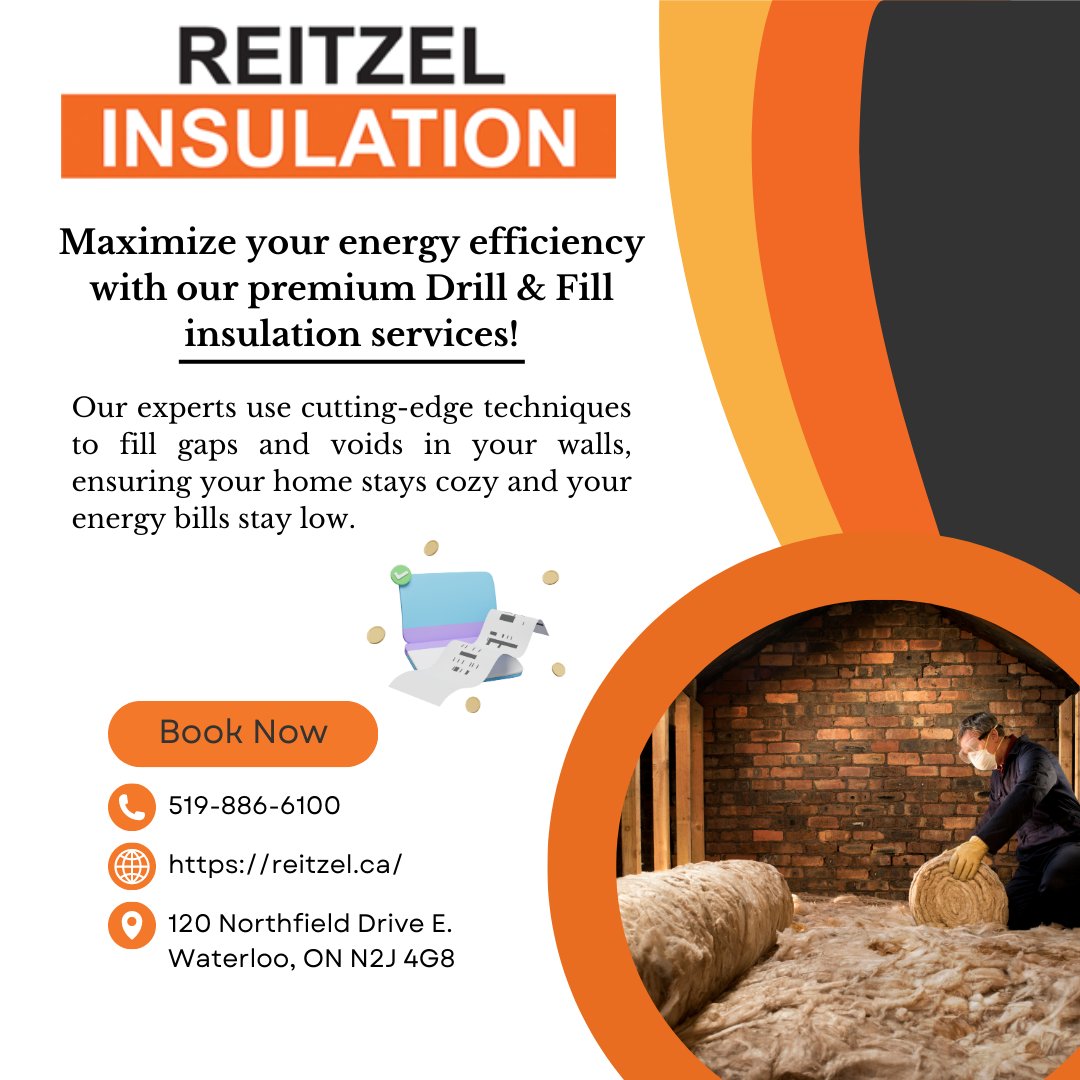 reitzelinsulate's tweet photo. Drill &amp; Fill:
Maximize your energy efficiency with our premium Drill &amp; Fill insulation services! Our experts use cutting-edge techniques to fill gaps and voids in your walls, ensuring your home stays cozy and your energy bills stay low. https://t.co/v6cztnKTWS